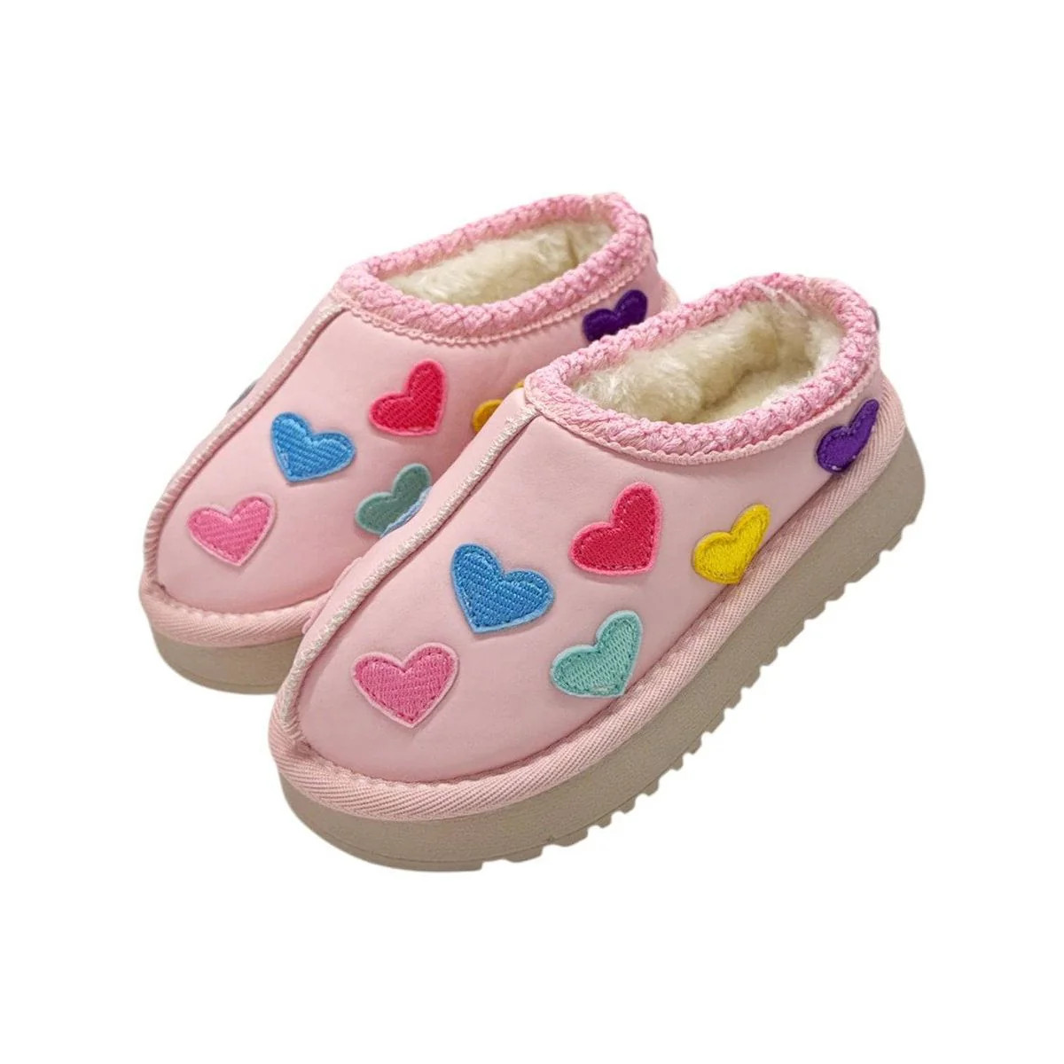 Lola and the Boys Candy Heart Sherpa Booties | JoJo Mommy