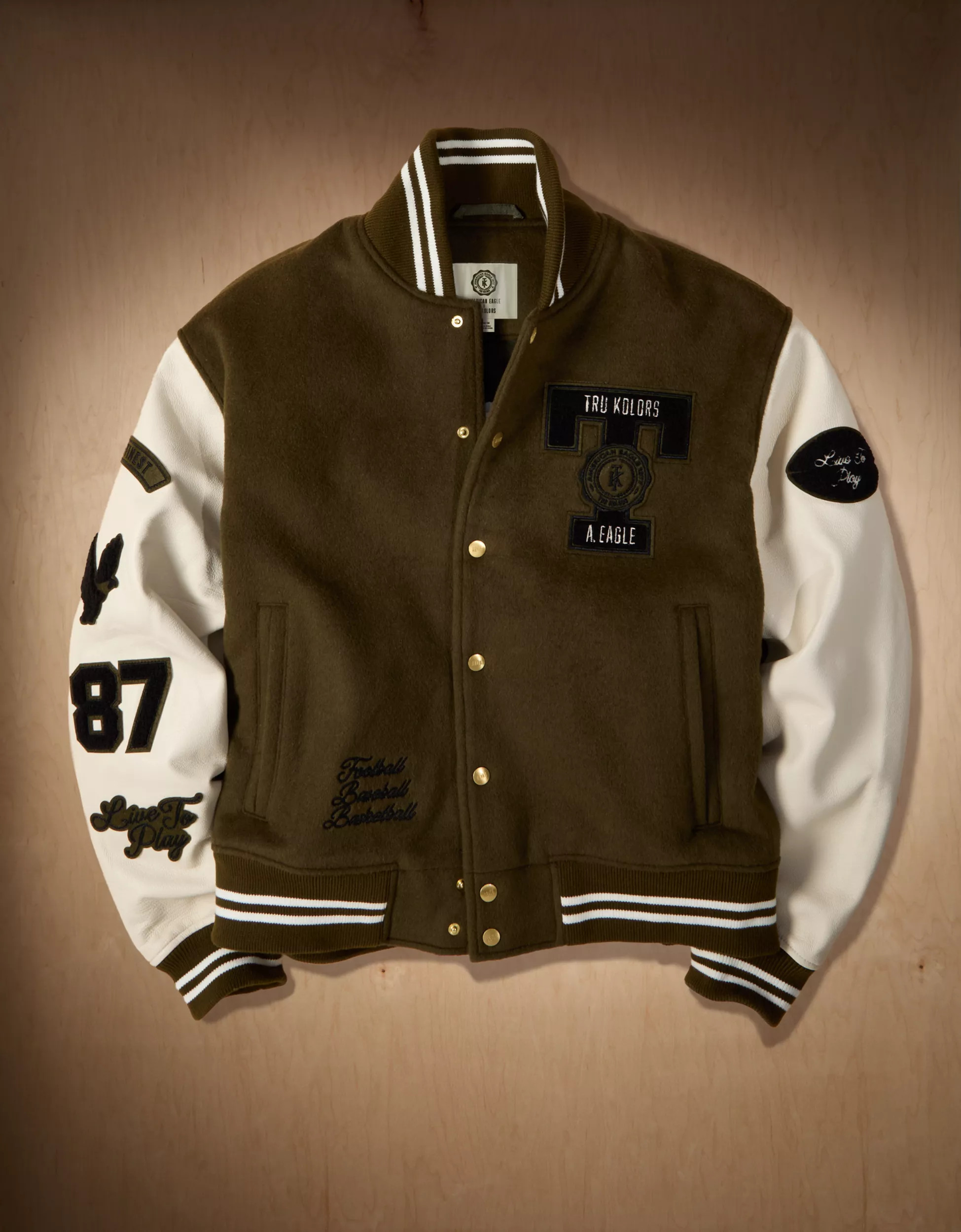 AE x Tru Kolors Varsity Jacket | American Eagle Outfitters (US & CA)