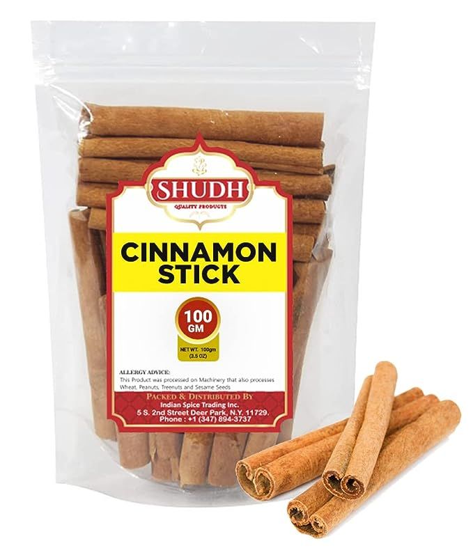 SHUDH Cinnamon Sticks 100GM (3.5 Oz) | Cassia Cinnamon | Perfect for Baking, Cooking & Beverages ... | Amazon (US)