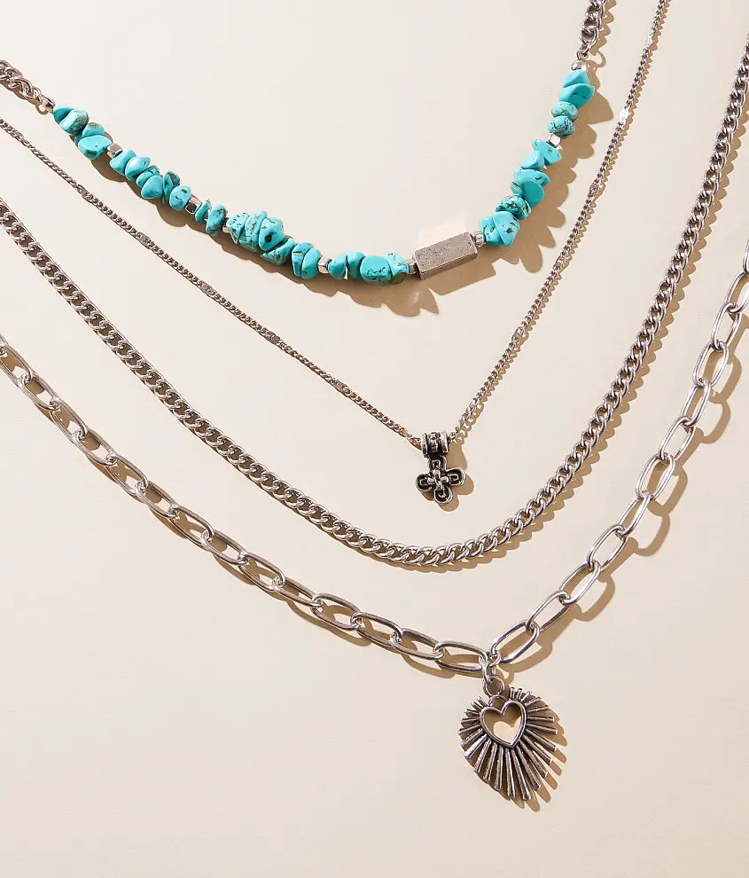 2 Pack Layered Western Necklace Set | Buckle