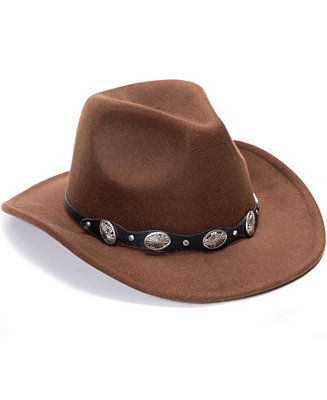 Vince Camuto Felted Cowboy Hat with Conch Belt - Macy's | Macy's