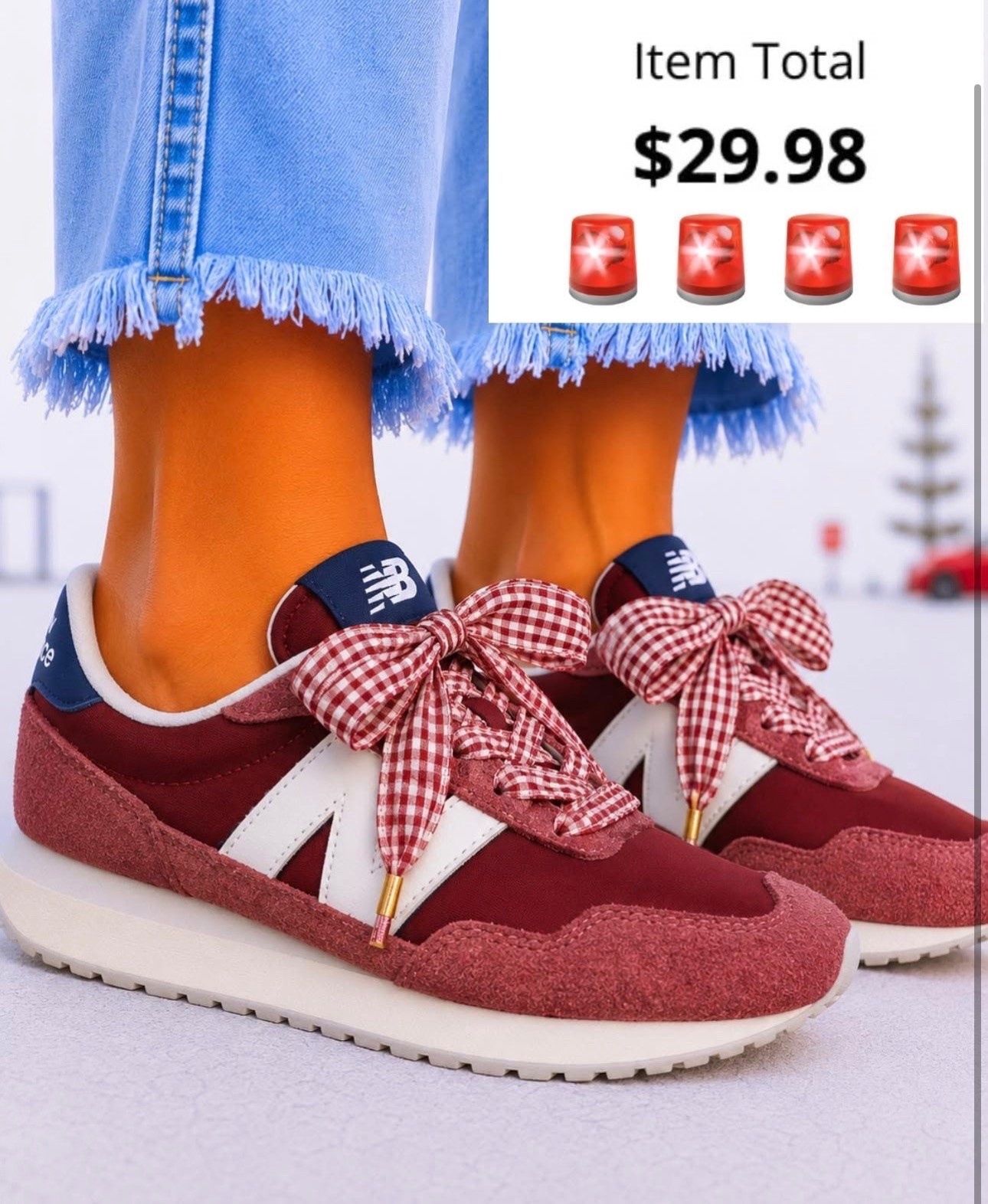 🚨 $30 NEW BALANCES?! 🚨 Buy 1 get 1 50% off!! So when this is your 2nd pair you snag it for only $30 

You guys… THIRTY DOLLARS!! 🤯🙌

These gorgeous maroon New Balances are giving all the fall vibes 🍂❤️ and they’re the perfect sneaker to grab now before everyone starts shopping for autumn.

I styled them with the cutest burgundy gingham shoelaces and I am OBSESSED! 😍✨ The combo is so fun, so unique, and will look adorable with your fall outfits, leggings, jeans, shackets, and sweatshirts.

At just $30, this is one of those buy-now-or-cry-later deals because sizes will not last long! 🏃‍♀️💨

Comment SALE and I’ll send you the link to snag them before they’re gone! 👇🔥🍁

#LTKActive #LTKSaleAlert #LTKootd