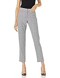 NINE WEST Women's Mini Houndstooth Slim Pant, Black/Multi, 2 | Amazon (US)