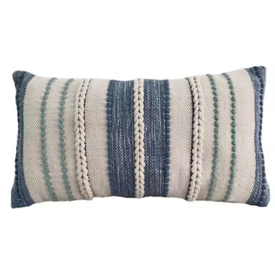allen + roth Striped Blue Stripe Rectangular Lumbar Pillow | Lowe's