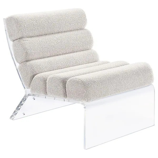 Serreta Boucle Upholstered Armless Acrylic Chair - Bed Bath & Beyond - 39880956 | Bed Bath & Beyond