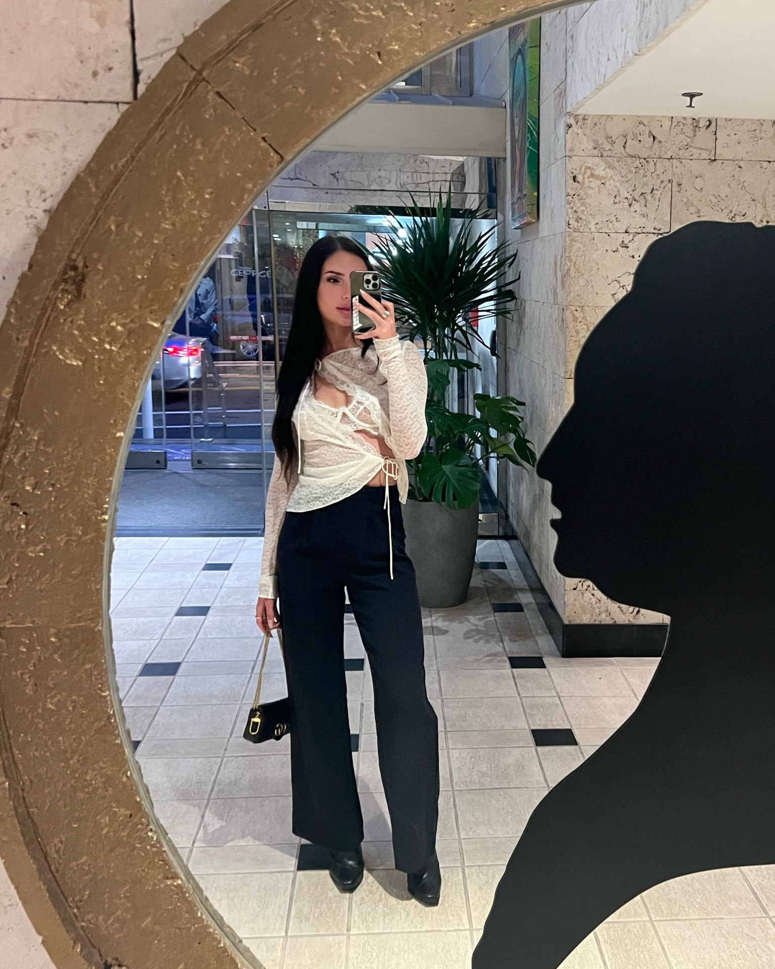 dinner in DC🖤 bought the lace top for date nights and tiktok made me buy these black abercrombie trousers; they did not disappoint!

#LTKstyletip #LTKworkwear #LTKunder100