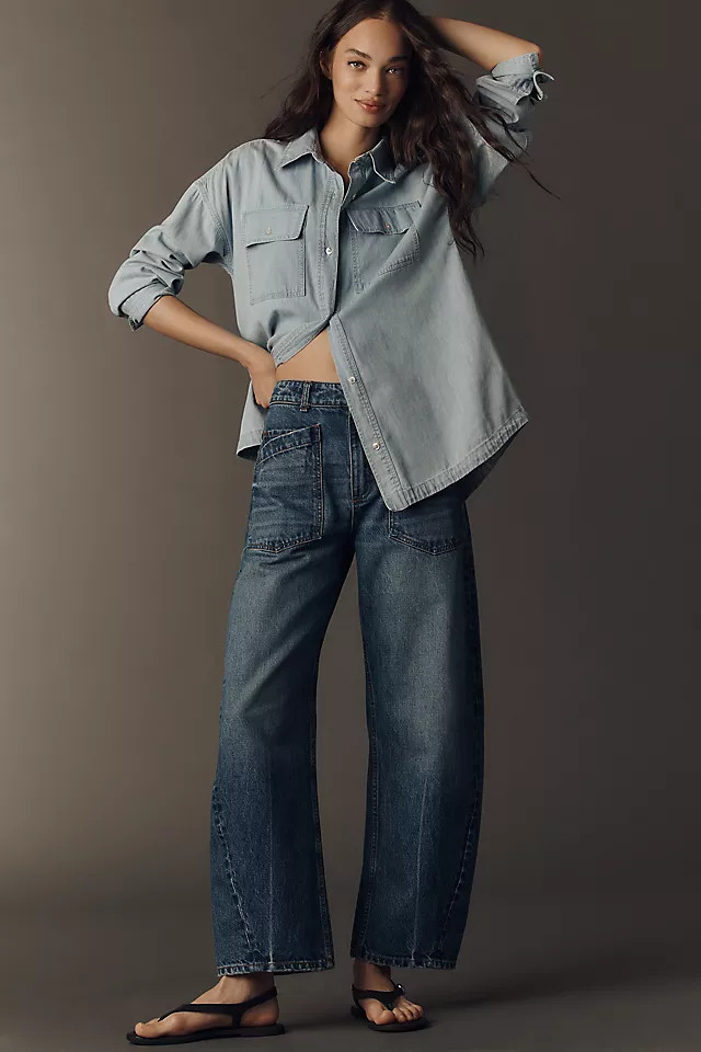 Twisted High-Rise Barrel Jeans | Anthropologie (US)