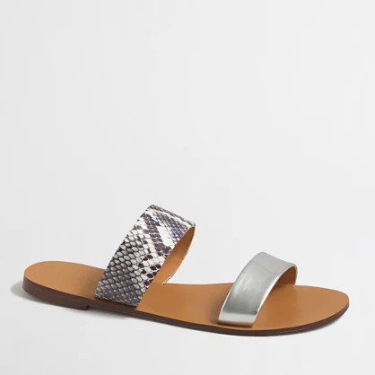 Factory snakeskin embossed boardwalk sandals | J.Crew Factory