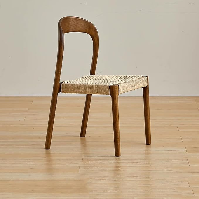 Weave Dining Chair Set of 2, Comfortable Accent Chair Solid Wood Kitchen Chair with Hand-Woven Se... | Amazon (US)