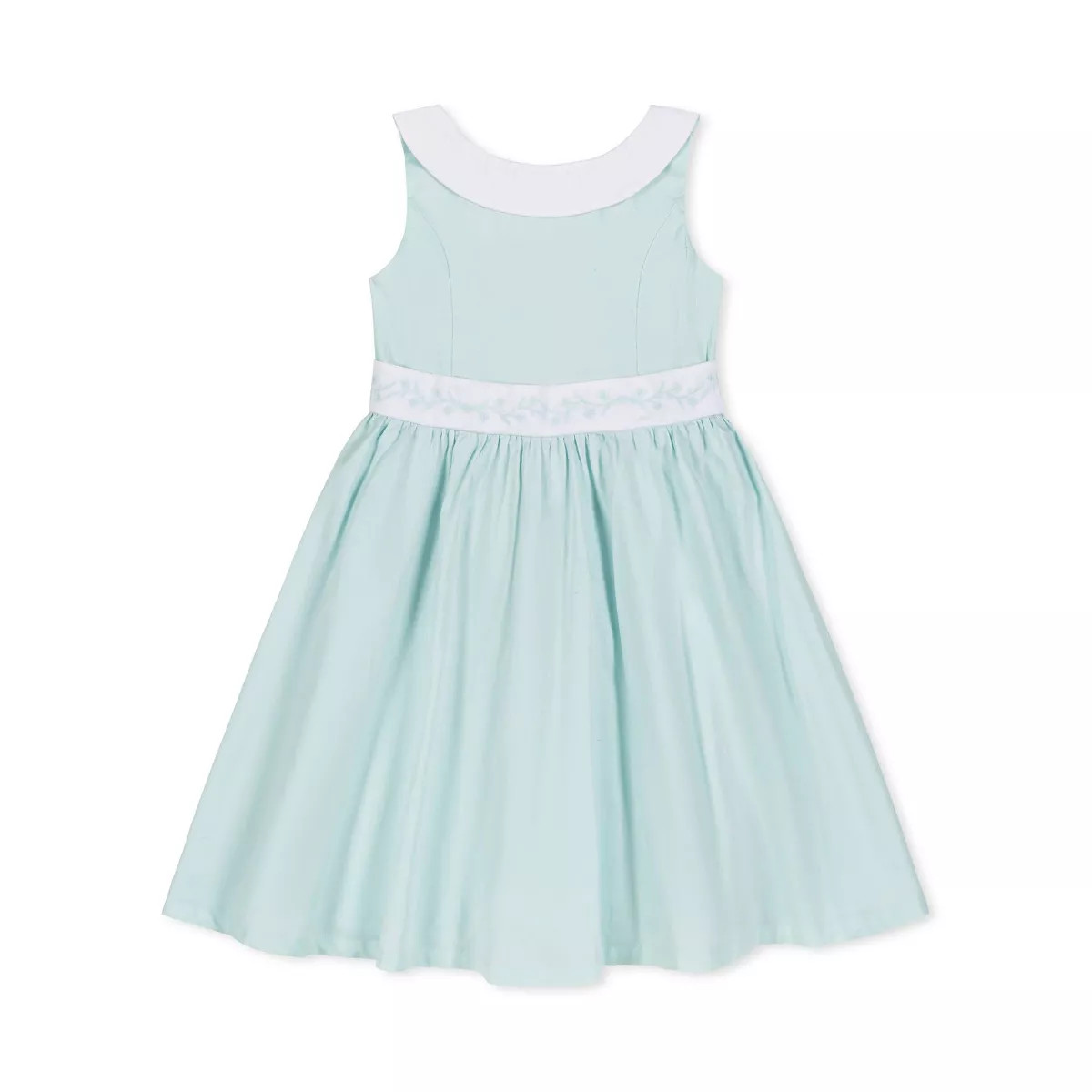 Hope & Henry Heirloom Girls' Organic Round Collar Sateen Party Dress with Embroidered Sash, Pale ... | Target