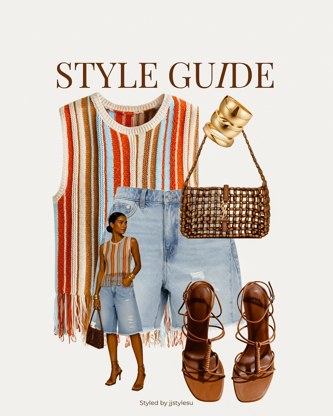 POV: You found the outfit that makes getting dressed easy. ☀️🤎

A statement knit, denim shorts, woven accessories, and strappy heels—simple pieces that do all the work for you.

#LTKFinds #LTKStyle #SummerOutfit #ChicStyle #VacationReady #NeutralFashion #StyleInspo #EverydayStyle #FashionOver40 #jjstylesu ✨✨

#LTKOver40 #LTKSeasonal #LTKootd