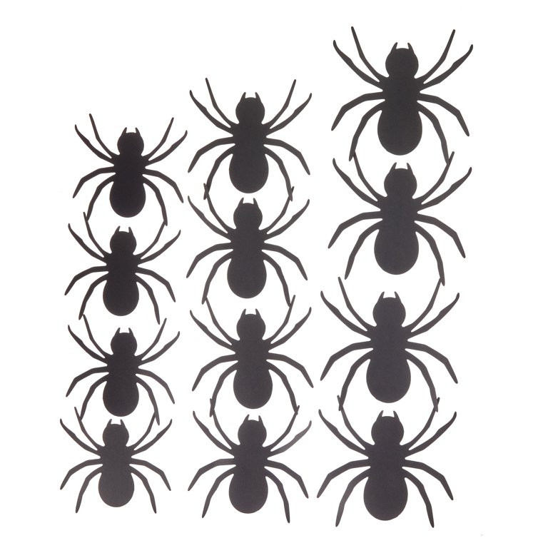 Halloween Black Spider Paper Cutouts Indoor Decor, Assorted Sizes, 12 Count, by Way To Celebrate | Walmart (US)