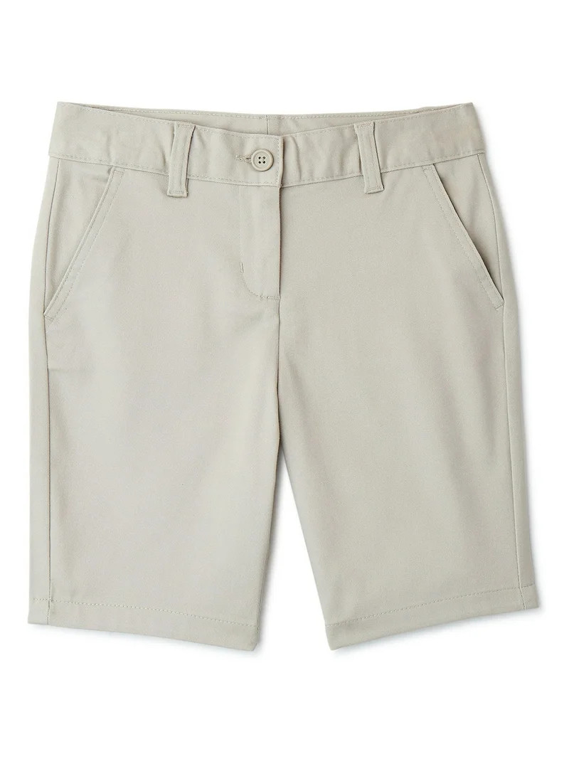 Wonder Nation Girls School Uniform Bermuda Shorts, Sizes 4-16 & 8-20 Plus - Walmart.com | Walmart (US)