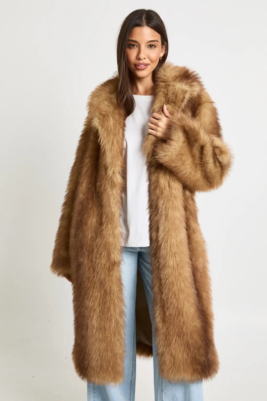 Vintage Look Collared Fur Maxi Jacket | Boohoo.com (UK & IE)