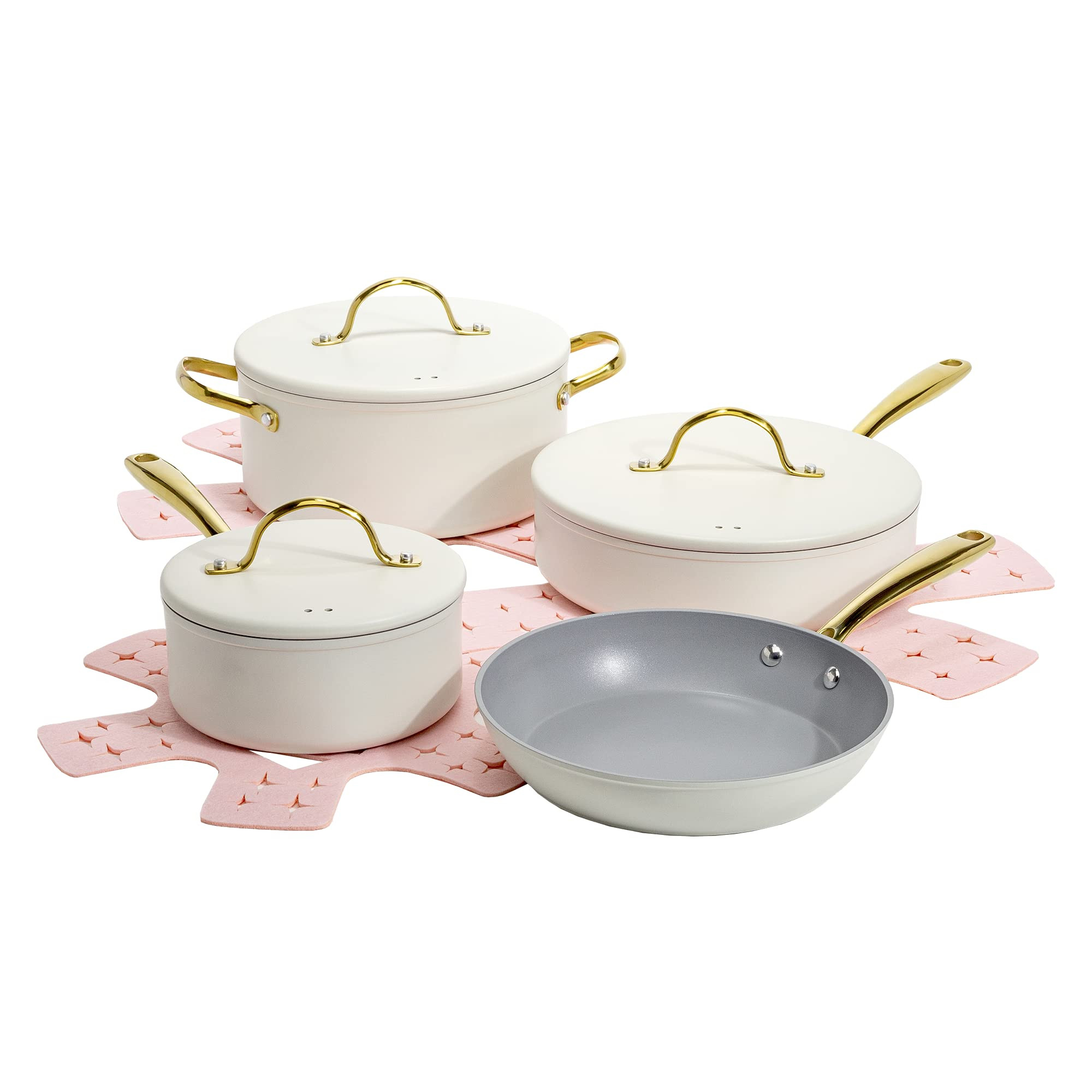 Paris Hilton Iconic Nonstick Pots and Pans Set, Multi-layer Nonstick Coating, Matching Lids With ... | Amazon (US)