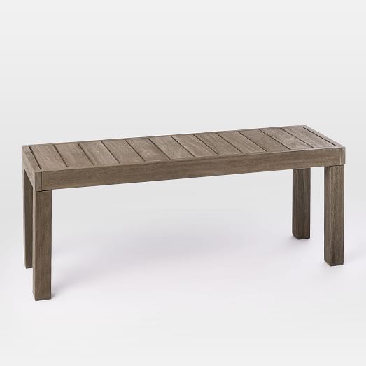 Portside Outdoor Dining Bench - Weathered Gray | West Elm (US)