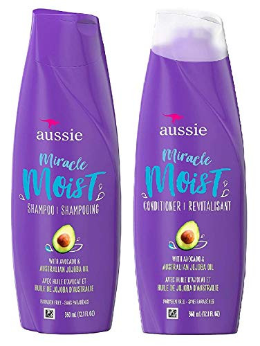 Aussie Miracle Moist Shampoo and Conditioner Set with avocado & australian jojoba oil-12.1 fl oz each | Amazon (US)