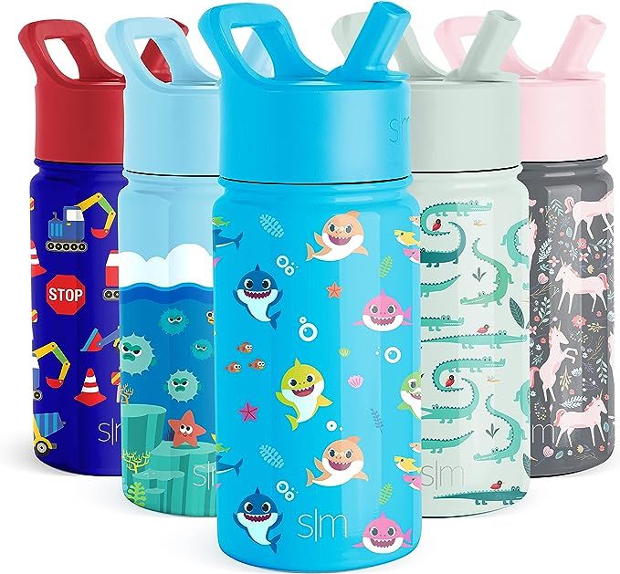 Simple Modern Baby Shark Kids Water Bottle with Straw Lid | Insulated Stainless Steel Reusable Tu... | Amazon (US)