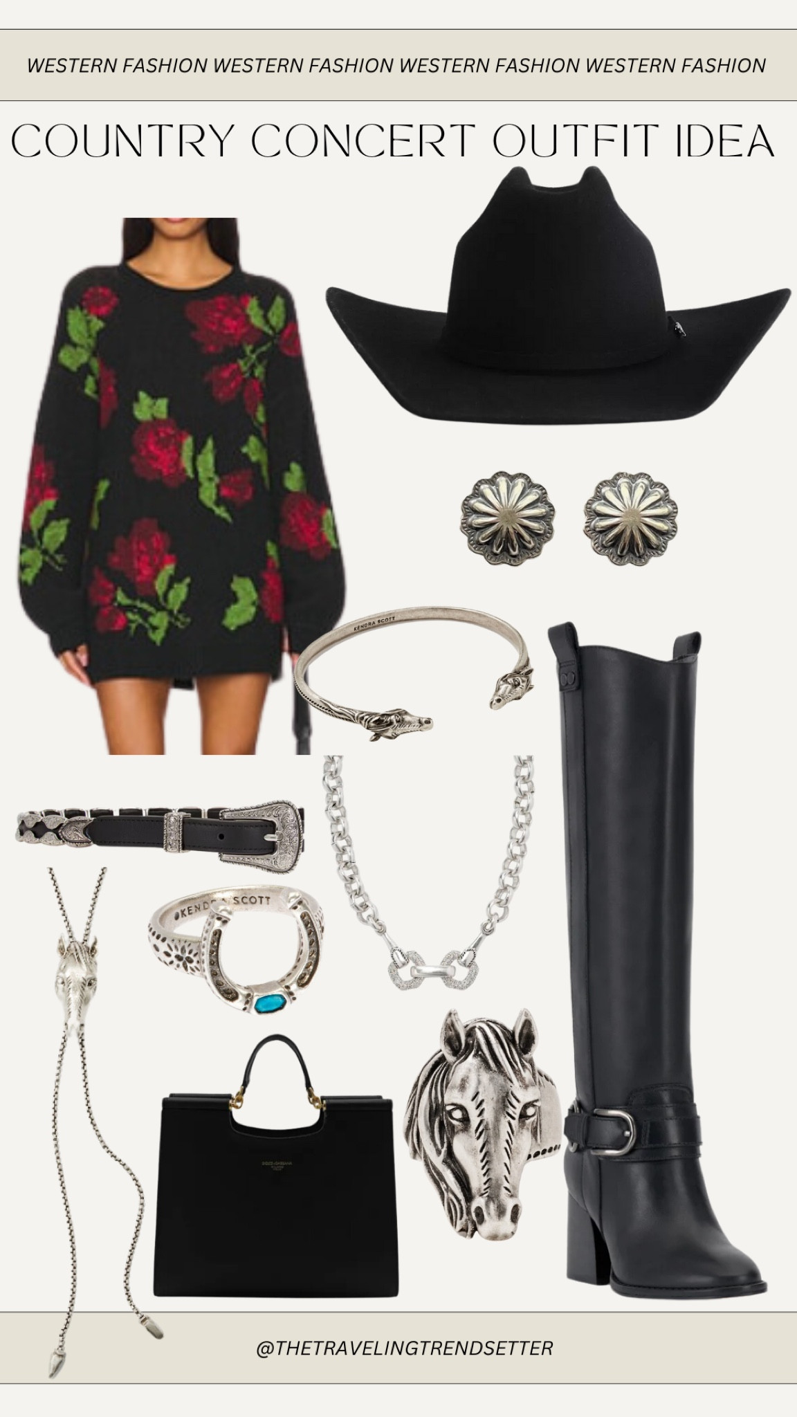 Winter western fashion country concert outfit idea styling a sweater dress and black leather boots with. Suede bag 

#LTKFindsUnder100 #LTKFindsUnder50 #LTKStyleTip