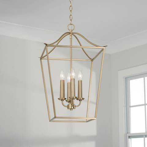 Capital Grady 15 3/4" Wide Matte Brass 4-Light Foyer Pendant | Lamps Plus