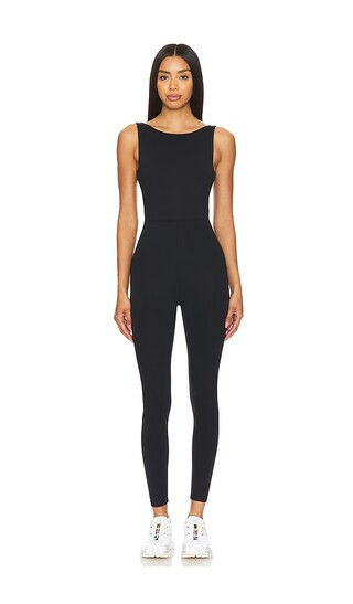 Cross Back Jumpsuit in Jet Black | Revolve Clothing (Global)