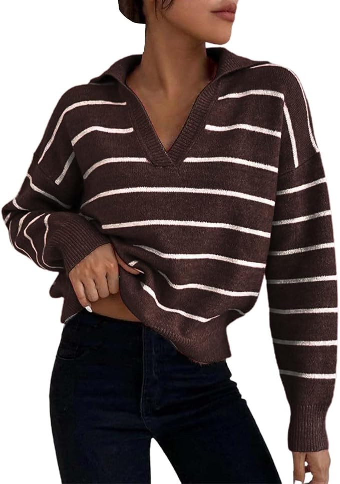 SHAOBGE Womens Sweaters Crop Half Zip Pullover Women Over Sized Sweaters Trendy Clothing for Wome... | Amazon (US)