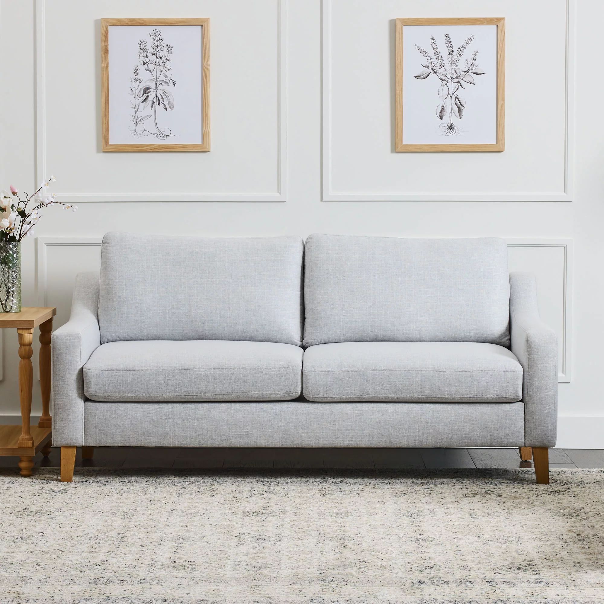 My Texas House Fairview Upholstered Sofa, Light Gray - Walmart.com | Walmart (US)