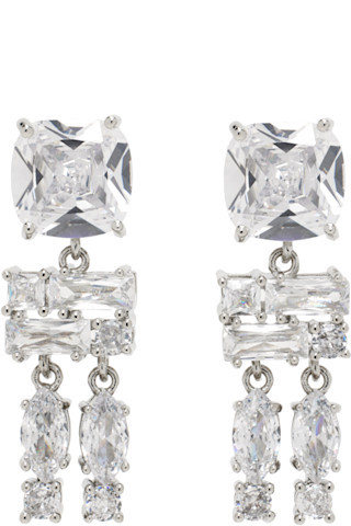 Silver Crystal Earrings | SSENSE