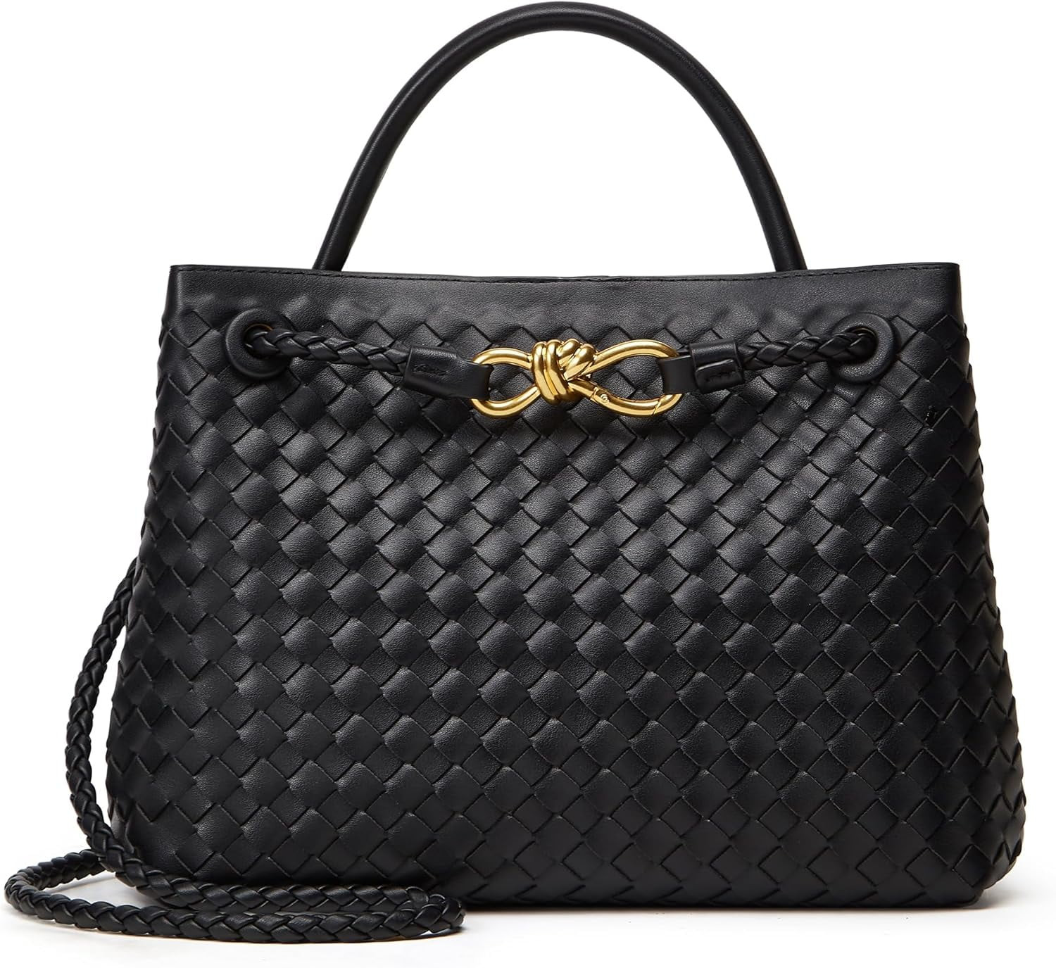 TOHIDAQU Woven Bag for Women Crossbody Handbag: Vegan Leather Small Tote Purse - Bowknot Satchel,... | Walmart (US)