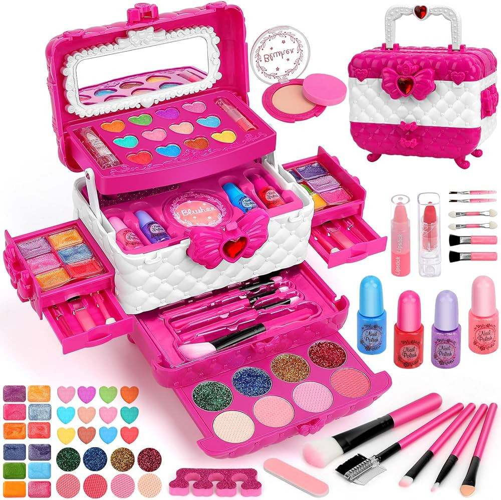 Aureyung Kids Makeup Kit for Girl, Toys for Girls Ages 3 4 5 6 7 8 9 10, 54PCS Washable Real Make... | Amazon (US)