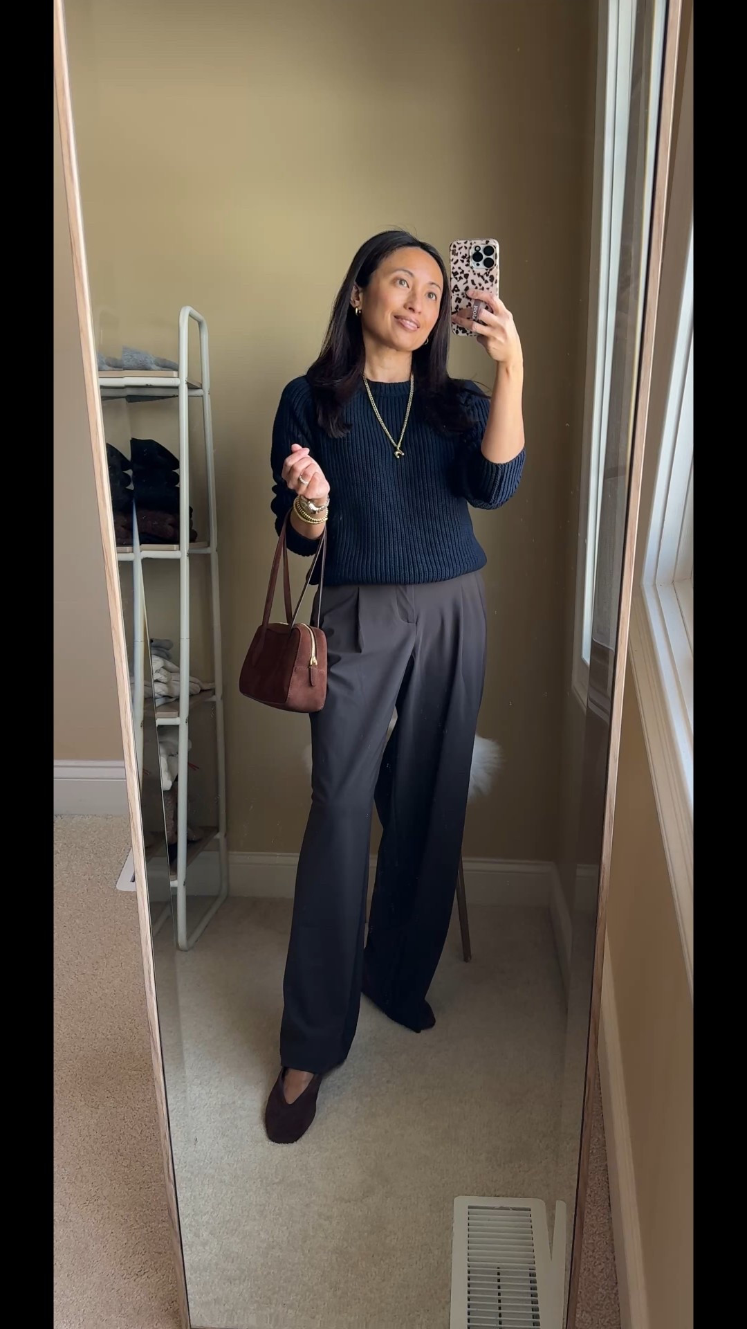 What to wear with navy. (Besides blue jeans.)
This sweater (a good classic in all cotton) is the only piece of navy clothing that I have. And I was looking for other things to wear with it besides jeans. 
1) brown + gold: warm tone combo
2) gray + silver: cool tone combo 
3) black + dressy accessories: edgy chic
4) color + neutral details: classic preppy
Exact sweater- size up. 
Brown trouser pants on sale- true to size. 
Gray sweatpant jeans- true to size. 
Black barrel pants- size down. 


#LTKOver40 #LTKSaleAlert #LTKWorkwear