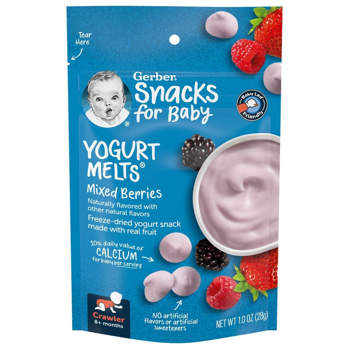 Gerber Yogurt Melts Mixed Berries Freeze-Dried Yogurt & Fruit Snacks - 1oz | Target