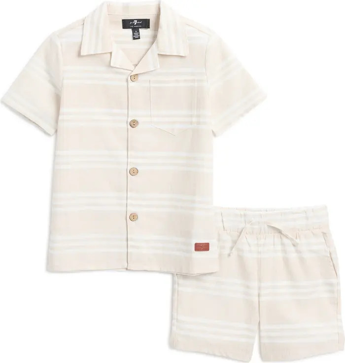 7 For All Mankind Kids' Cotton & Linen Shirt & Shorts Set | Nordstromrack | Nordstrom Rack