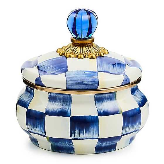 Royal Check Enamel Squashed Pot | MacKenzie-Childs