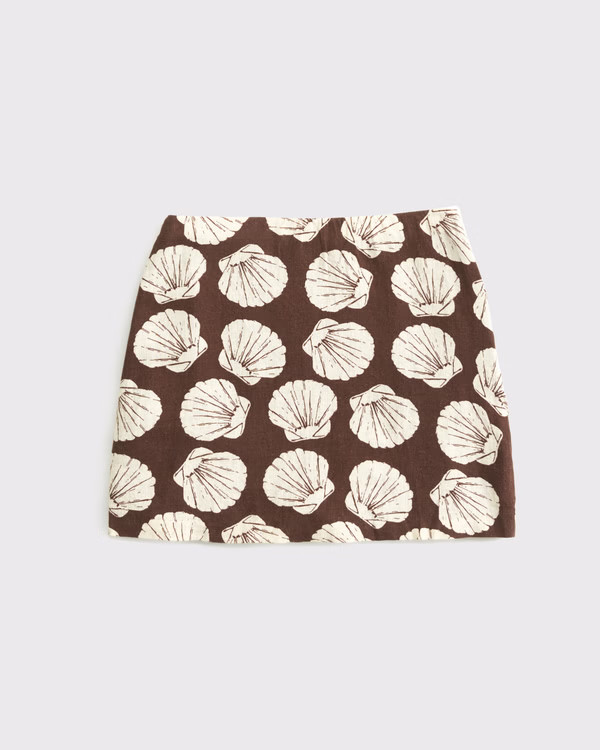 The A&F Scarlett Linen-Blend Mini Skort | Abercrombie & Fitch (US)