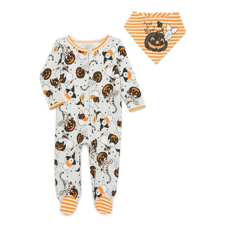 Baby Character Halloween Footed Sleep N Play & Bib Set, 2-Piece, Sizes Newborn-6/9 Months - Walma... | Walmart (US)