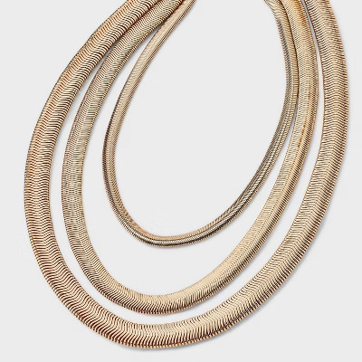 Snake Chain Multi-Strand Necklace - A New Day™ Gold | Target