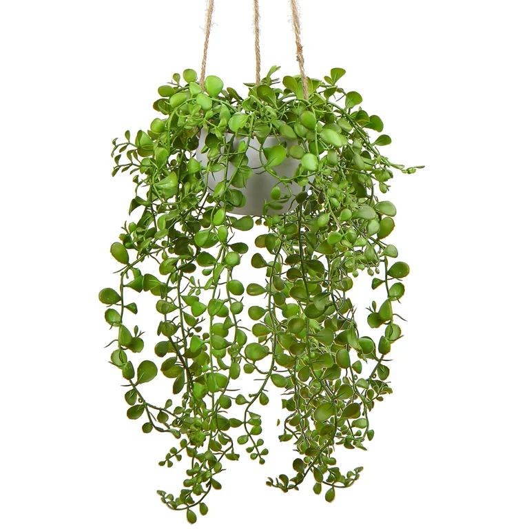 Artificial Hanging Plants 14 inch Fake Greenery Succulent Potted Plant Ceramic Planter for Home W... | Walmart (US)