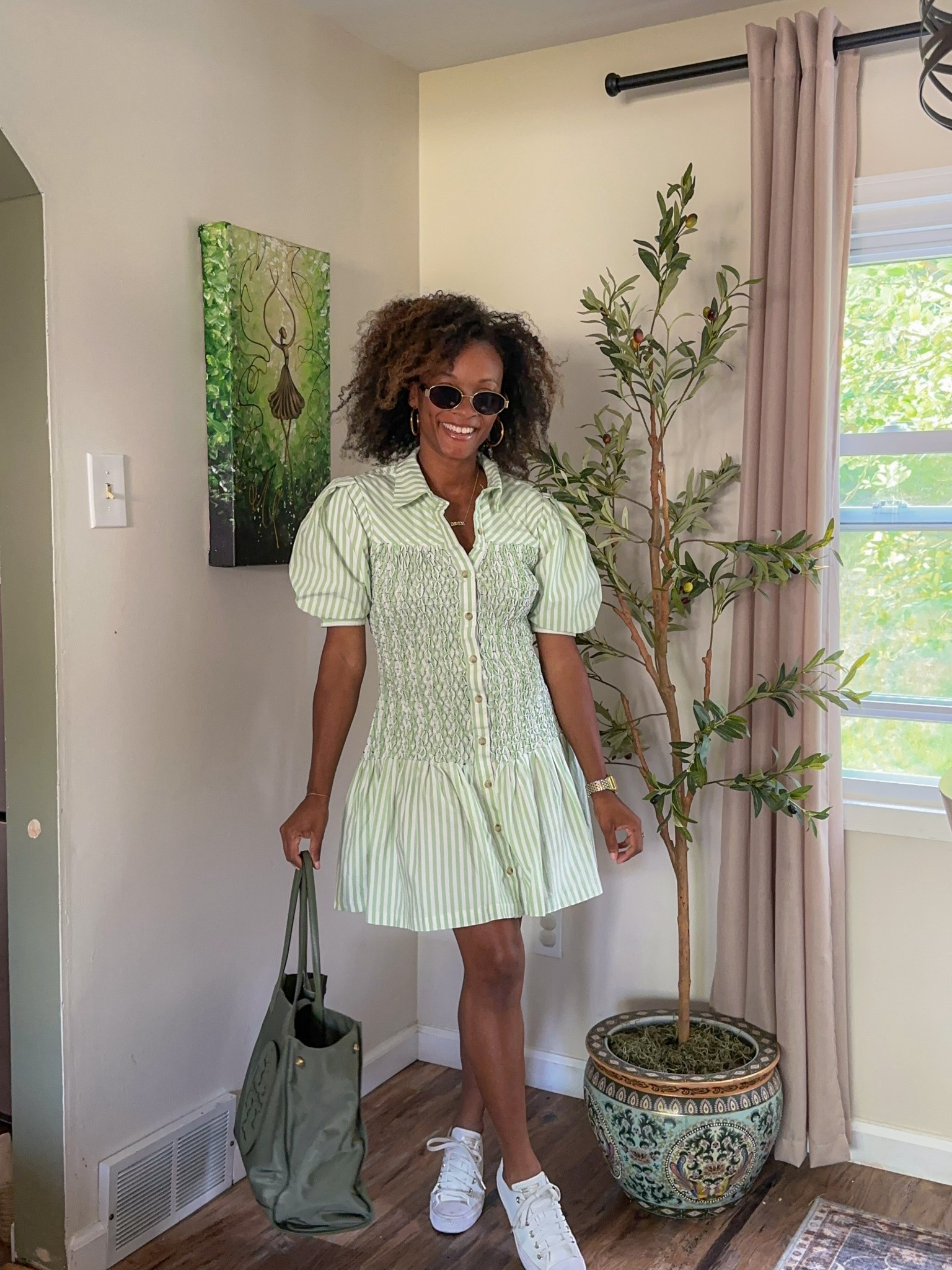 Striped collard dress runs true to size.  I’m wearing a small petite. 

#LTKSummerEdit