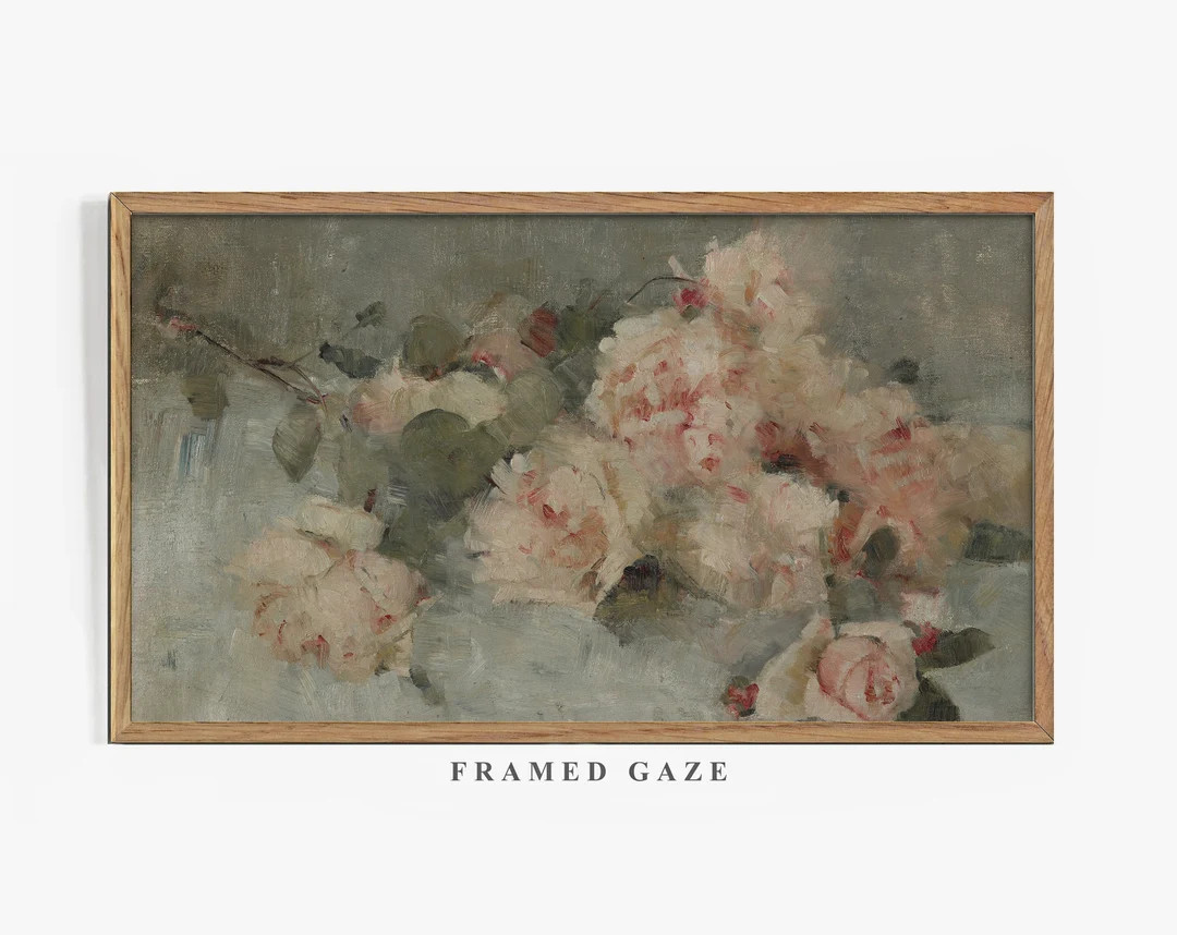 Samsung Frame TV Art | Rose Painting | Samsung TV Art | Digital Download | Art for Samsung Frame ... | Etsy (US)