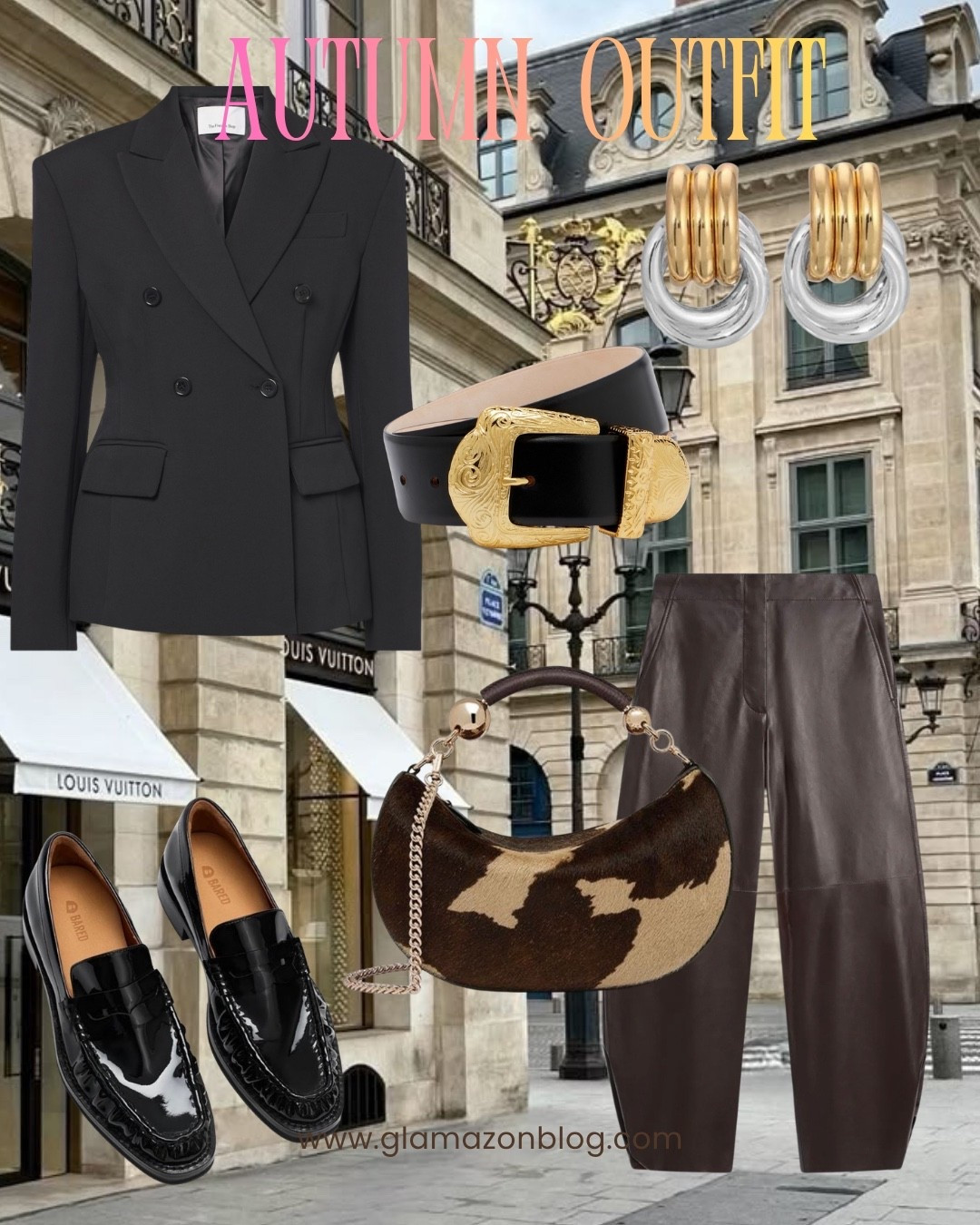 Frankie shop blazer, leather trousers, patent shoes, strathberry bag, cow hide bag

#LTKuk #LTKeurope #LTKautumn