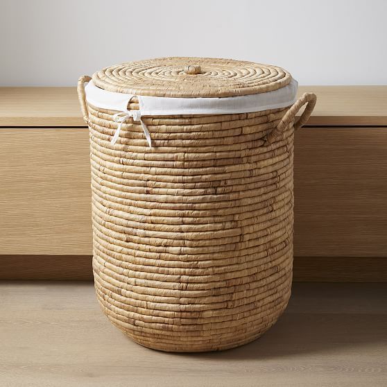 Woven Seagrass, Hamper, Natural, Large, 18.9""W x 24.4""H | West Elm (US)