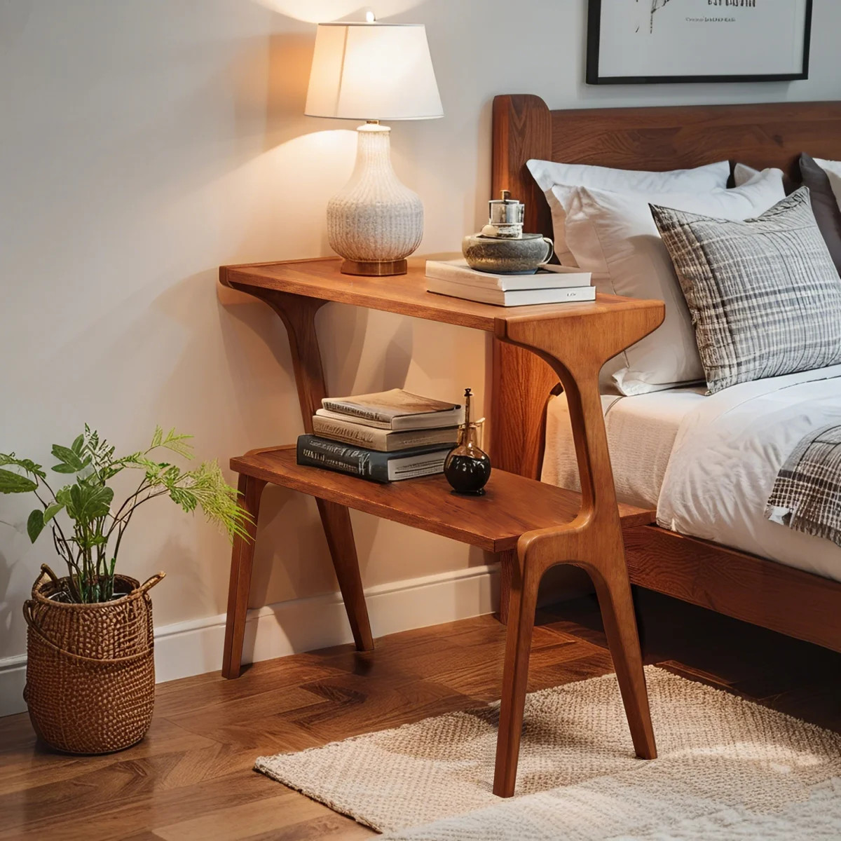 2-Tier End Table, Slim Sofa Side Table with Storage Shelf | Wayfair North America