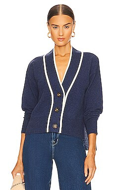 Veronica Beard Trisa Cashmere Cardigan in Navy Melange from Revolve.com | Revolve Clothing (Global)