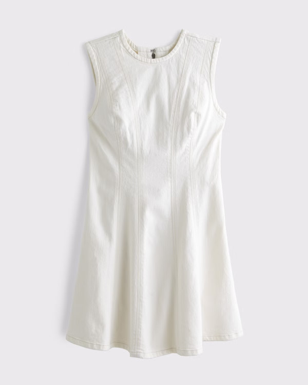 The A&F Mila High-Neck Denim Mini Dress | Abercrombie & Fitch (US)