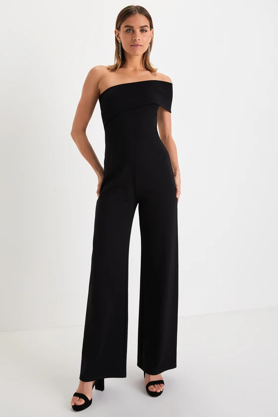 Transcend Time Black One-Shoulder Jumpsuit | Lulus (US)