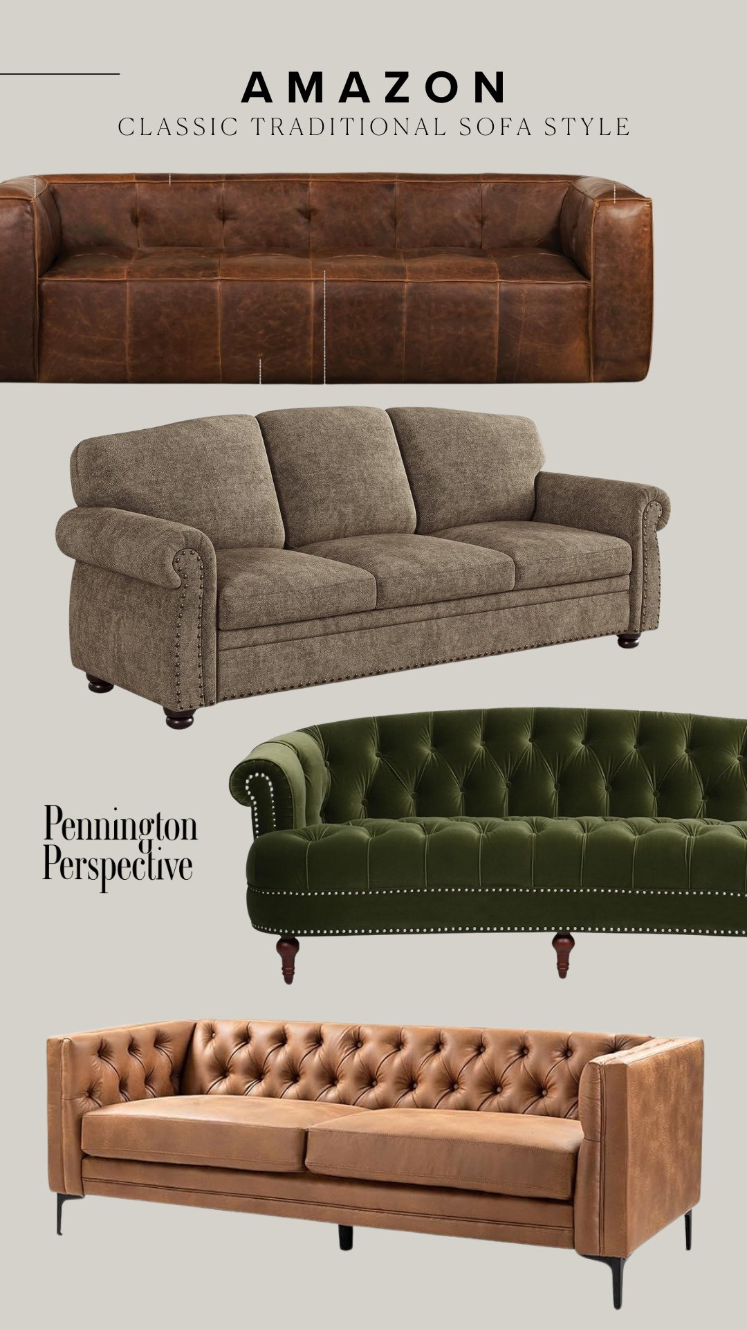 Classic traditional sofa style from Amazon — timeless, cozy, and budget-friendly 🛋️✨

#AmazonHome #SofaStyle #TraditionalHome #AmazonFinds #LivingRoomInspo #HomeDecor #CozyLiving #ClassicDesign #AffordableStyle #HomeIdeas
 

 #LTKstorytime #LTKU #LTKHome