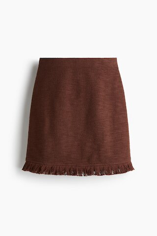 H & M - Fringe Trim Bouclé Skirt - Beige | H&M (AU)