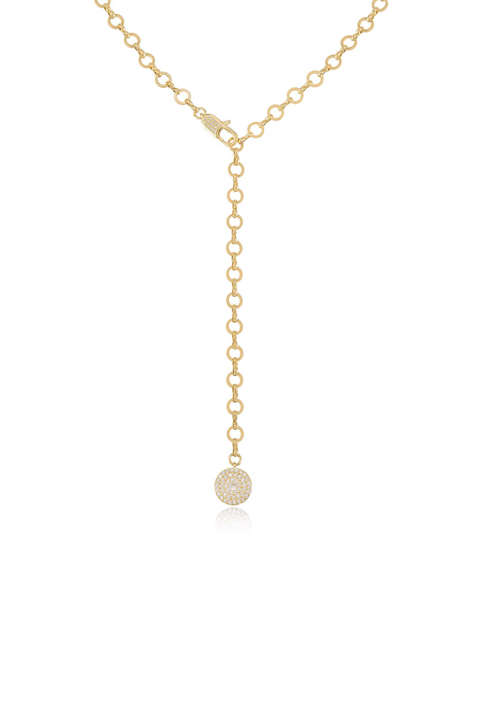 Circle Chain Adjustable Lariat Necklace | Ettika