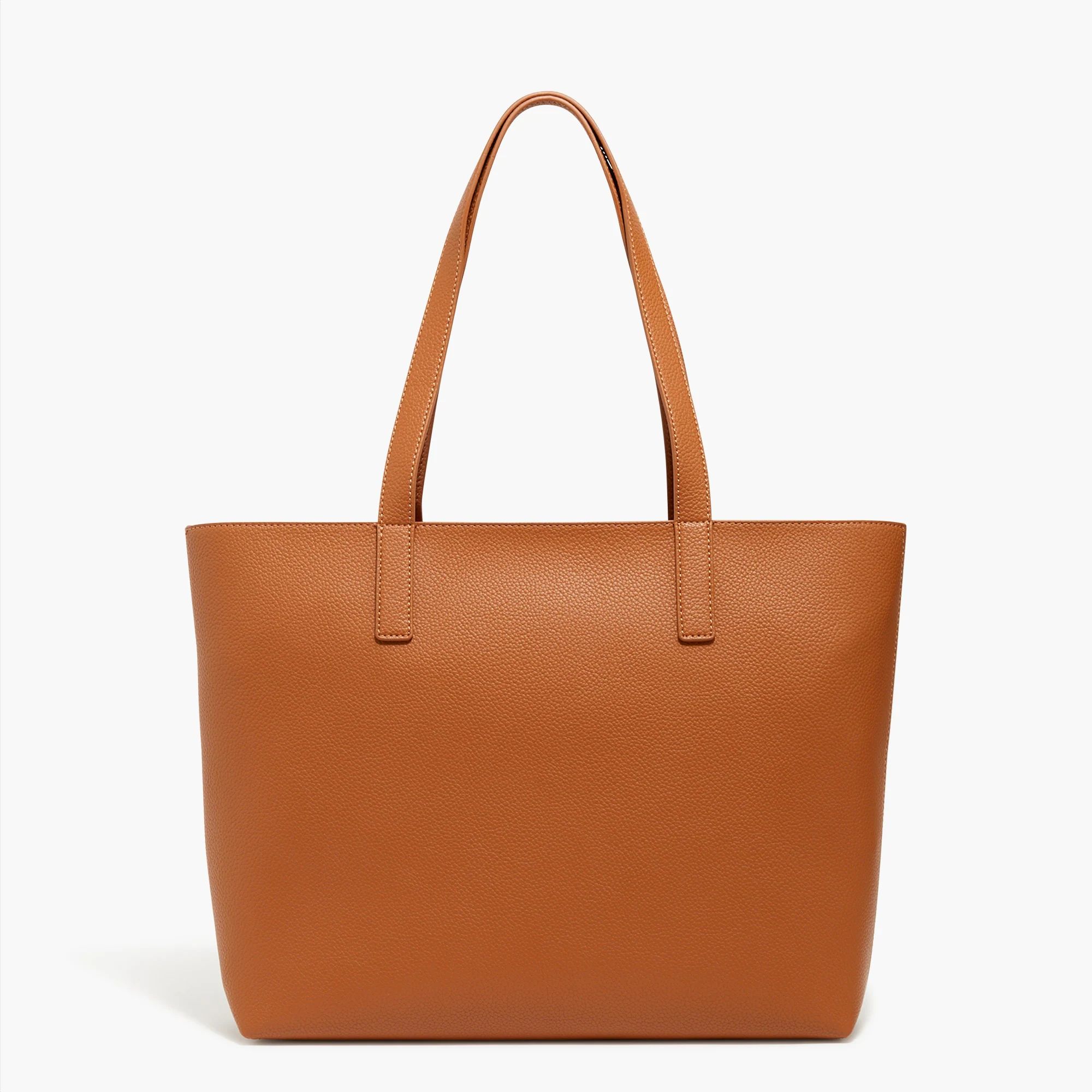 Faux-leather zip-top tote bag | J.Crew Factory